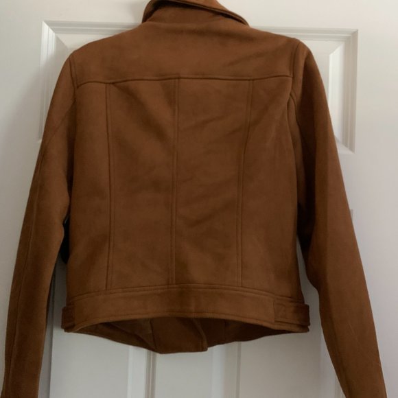 Brown suede Scoop Moto jacket size small - Picture 3 of 3